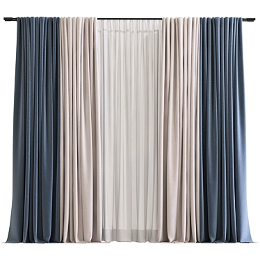 Revamped Curtain Design 3D model image 1 