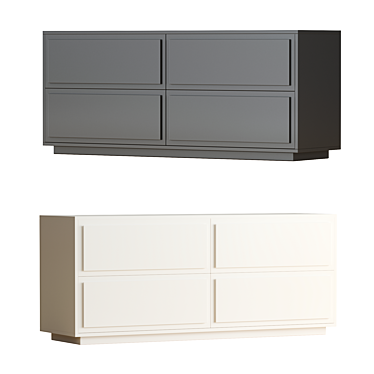 Sleek Modern 4-Drawer Dresser 3D model image 1 