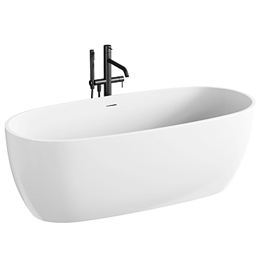 Neoro N80 Freestanding Bath: Easy-Care Elegance 3D model image 1 