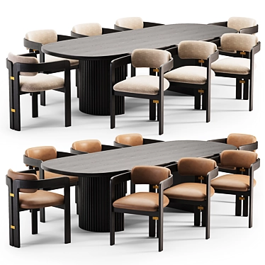  3D Dining Set for Corona Renderer 3D model image 1 