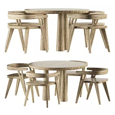 Modern Dining Set by DomoHomo 3D model image 1 