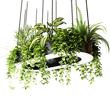 Ring planter lamp with plants 90x180cm