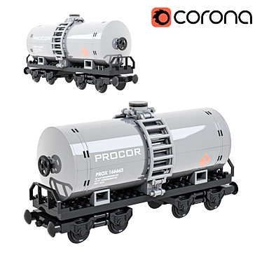 Corona-rendered Train Sisterna Lego 3D model image 1 