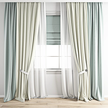 Polygonal Curtain Model 3D Asset 3D model image 1 