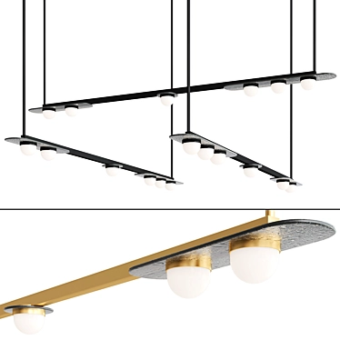 Sleek Horizontal Pendant Light 3D model image 1 