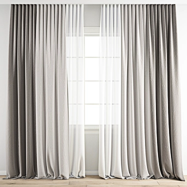 Detailed Curtain Model with Textures 3D model image 1 