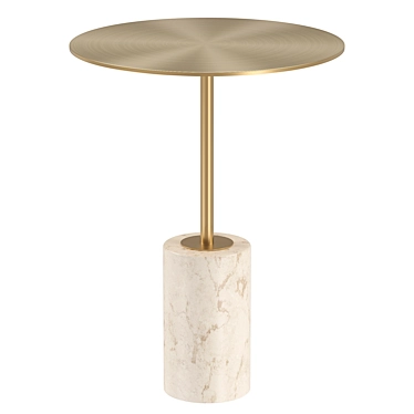 Modern Martini Side Table, White 3D model image 1 