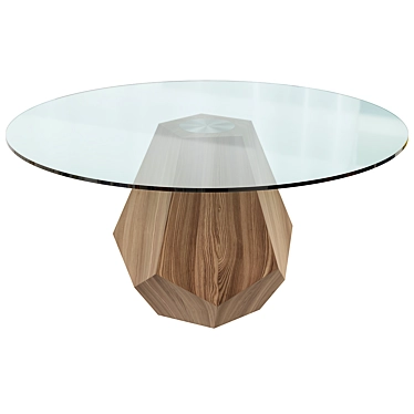 Modern Dining Table Natural Walnut 3D model image 1 