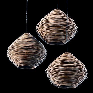 Modern 3D Model Wicker Lamp 3D model image 1 