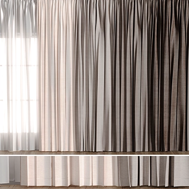 Versatile Colorful Curtain Set 3D model image 1 