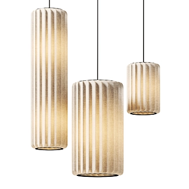 Sakari Fabric Pendant Lamp Fixture 3D model image 1 