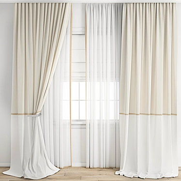 Polygonal Curtain Model Bundle 3D model image 1 