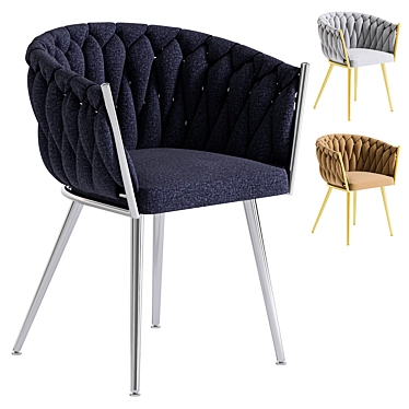 Elegant ROMA LUX Velvet Chair 3D model image 1 