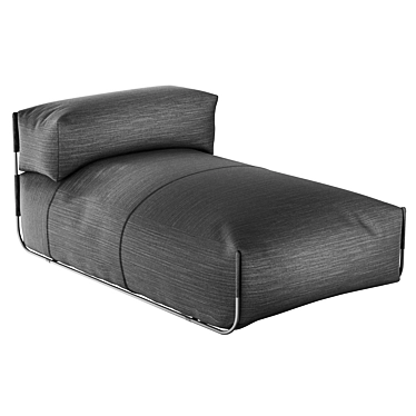 Square Chaise Longue with Backrest 3D model image 1 