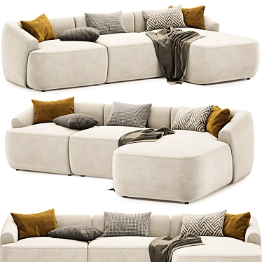Sofia Beige Modular Sectional Sofa 3D model image 1 
