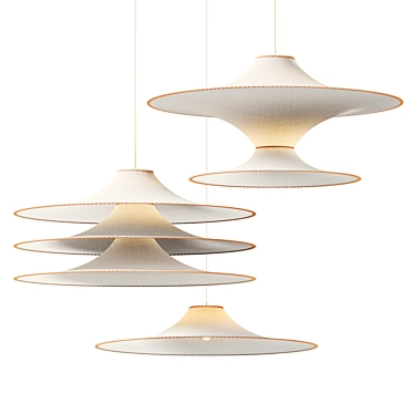 Bamboo SS01 Fabric Pendant Lights 3D model image 1 