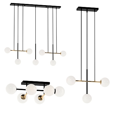 Modern Steel and Glass Pendant 3D model image 1 