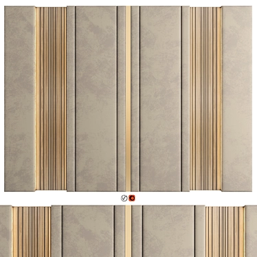 Modern Wall Panel Decor 3D 3D model image 1 