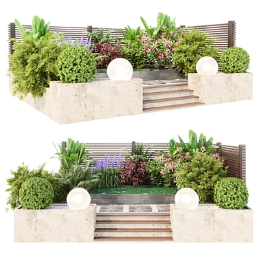 Modern Natural Plant Backyard Collection 3D model image 1 