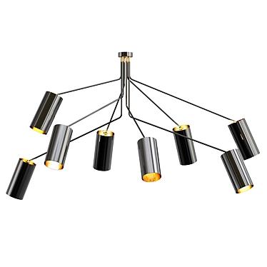 Elegant Array Chandelier in Noir 3D model image 1 