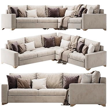 Modern Corner Sofa Set Exton 3D model image 1 