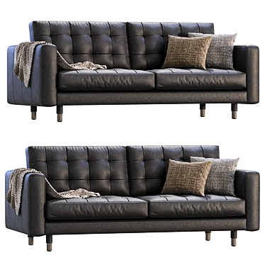 Sleek Leather Sofa by IKEA 3D model image 1 