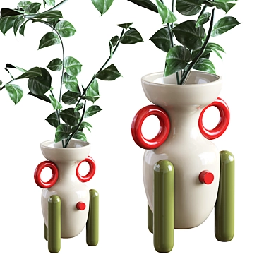 Handmade Ceramic Explorer Vases 3D model image 1 