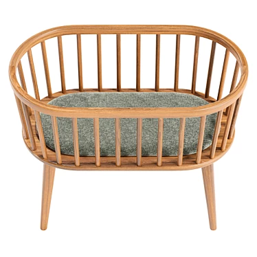 Modern Mid-Century Style Bassinet 3D model image 1 