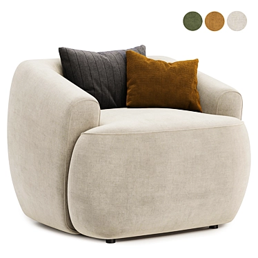 Sofia Armchair in 3 Colors 3D model image 1 