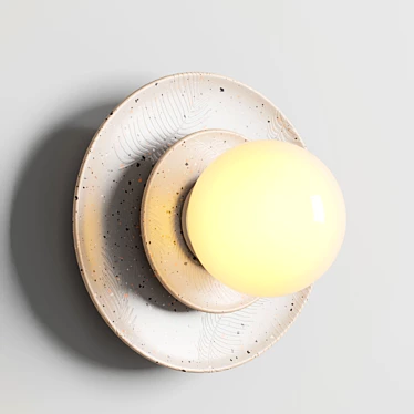 Elegant Aureole Ceramic Wall Light 3D model image 1 