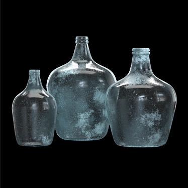 Eco-Friendly Frosted Glass Demijohn Vase 3D model image 1 