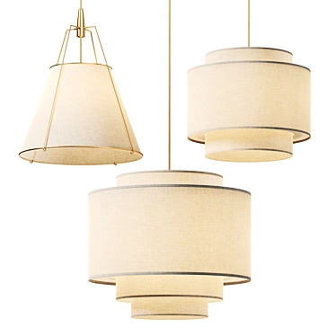 Modern Drum Pendant Lighting Collection 3D model image 1 