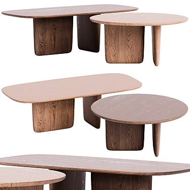 Modern B&B Italia Wooden Table 3D model image 1 