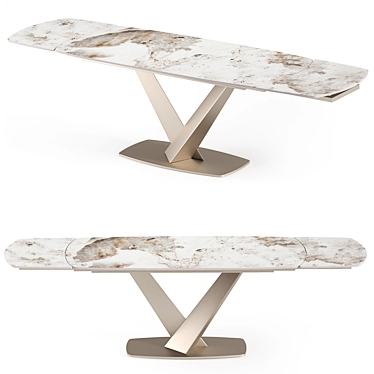 Victoria Expandable Table with Ceramic Top 3D model image 1 