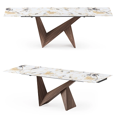 Portofino Foldable Table with Ceramic Top 3D model image 1 