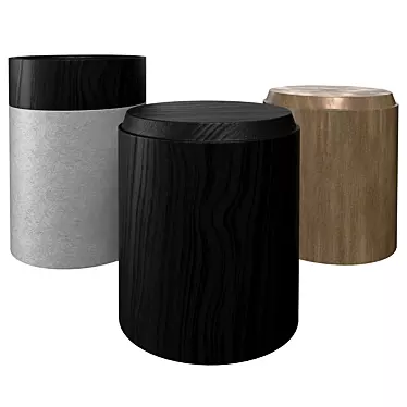 Stackable Stools & Side Table 3D model image 1 