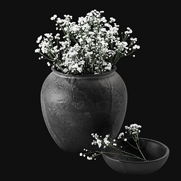  Delicate Gypsophila Branch Bouquet 3D model image 1 