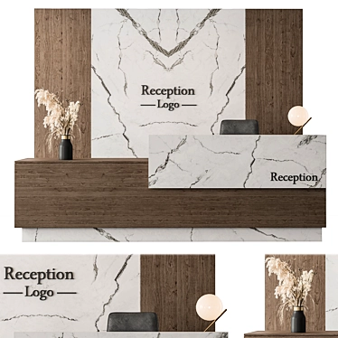 Modern Reception Desk Office Furniture 3D model image 1 