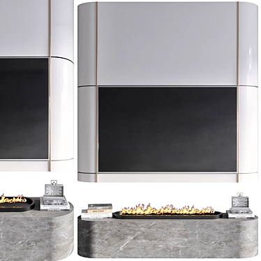 Corona Vray TV Wall Model 3D model image 1 