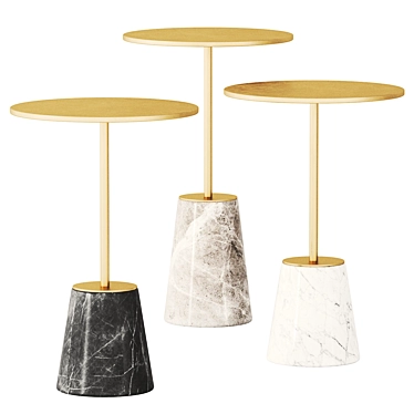 Elegant Stone Metal Side Table 3D model image 1 