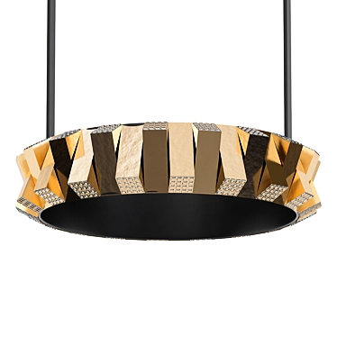 Circular Gold Rotus Chandelier 3D model image 1 