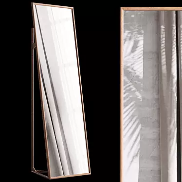 Zindlo Walnut Framed Psyche Mirror 3D model image 1 