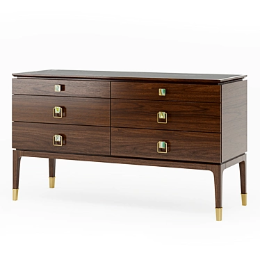 Elegant Nino NARA 6-Drawer Chest 3D model image 1 