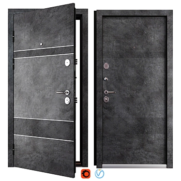 Louna Entry Metal Door 3D model image 1 