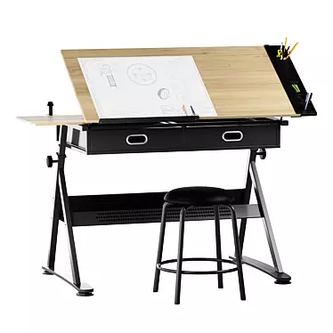 Reclining drawing table with gift chair