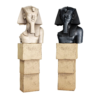 Royal Hieroglyphic Pharaoh Bust 3D model image 1 