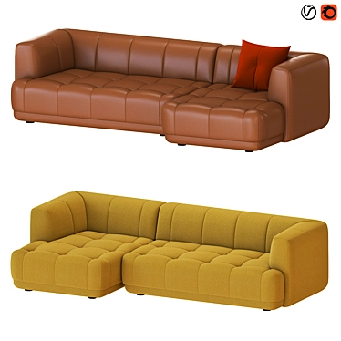 Modern Hay Quilton Sofa Sectional 3D model image 1 