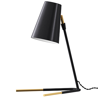 Modern Metal Black Table Lamp 3D model image 1 