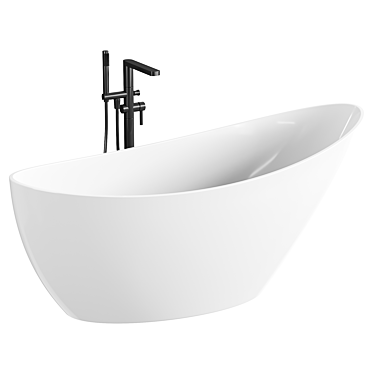 Rivea Bahri Freestanding Bath, Easy-Care White 3D model image 1 