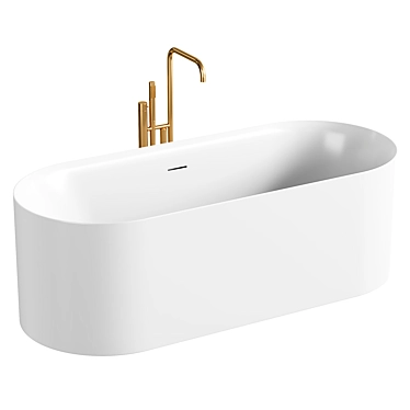 Elegant Oval Acovi Bathtub 3D model image 1 
